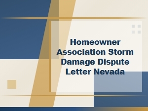 Nevada Hoa Storm Damage Dispute Letter Guide