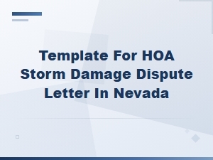 Hoa Storm Damage Dispute Letter Template for Nevada