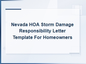 Nevada Hoa Storm Damage Responsibility Letter