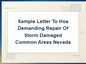 Sample Hoa Storm Damage Repair Letter for Nevada
