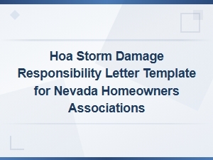 Nevada Hoa Storm Damage Responsibility Letters