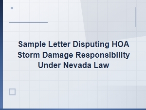 Sample Letter: Disputing Hoa Storm Damage in Nevada