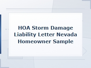 Hoa Storm Damage Liability Letter - Nevada Homeowner Sample