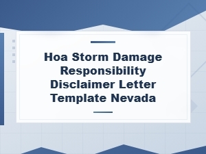 Nevada Hoa Storm Damage Disclaimer Letter Template