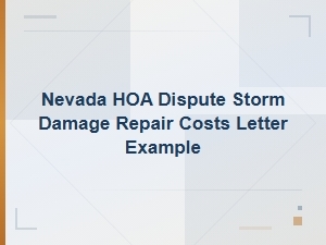 Nevada Hoa Storm Damage Repair Dispute Letter Guide